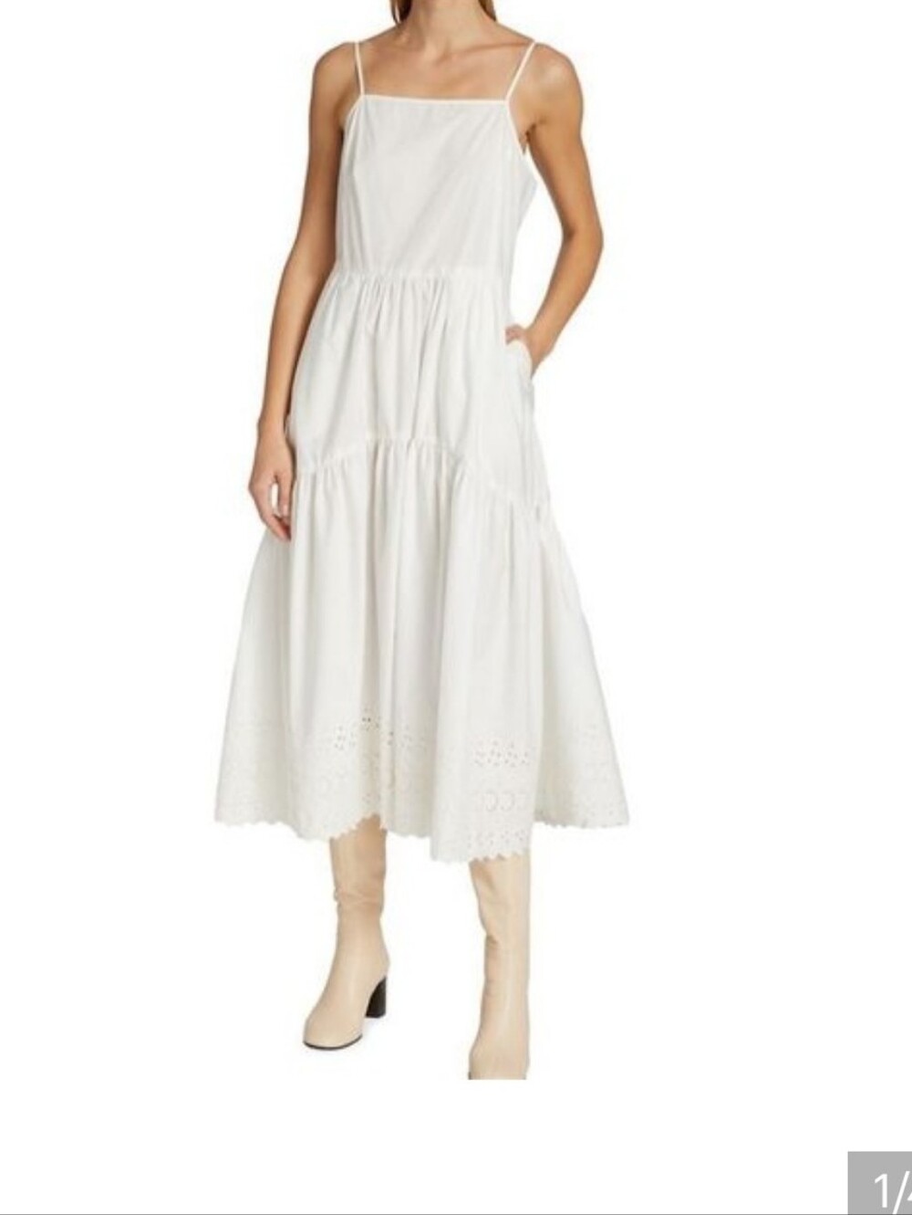 Sea NY Tiered Maxi Cotton Dress Large